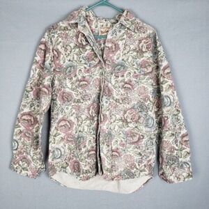 Woolrich Size M Vintage Rosette Floral Button Up Grannycore Cottagecore‎ Cotton